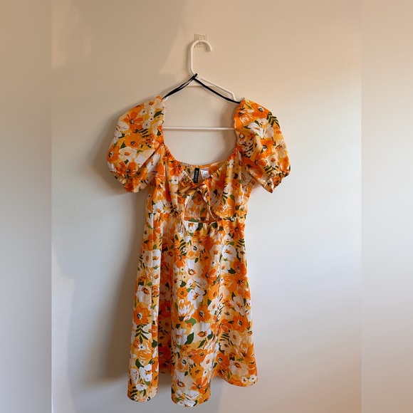 h and m orange floral dress Women's Orange/patterned Tiered Bandeau Dress